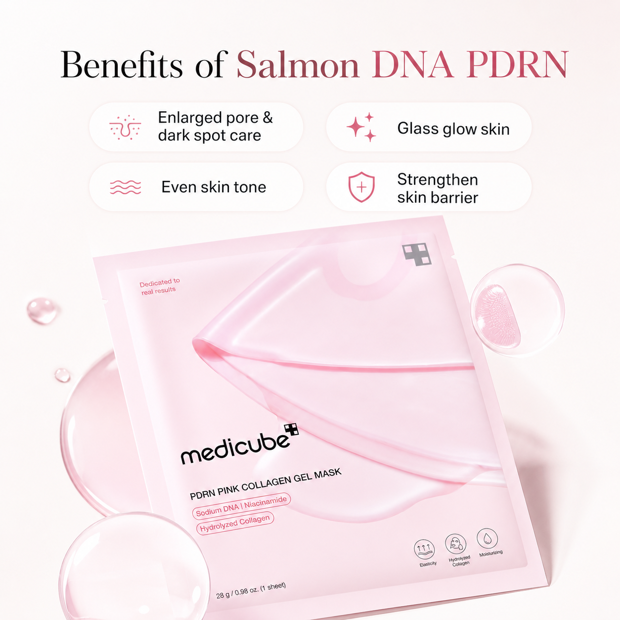 4 pack Gel Mask - Salmon DNA PDRN Pink Collagen Jelly